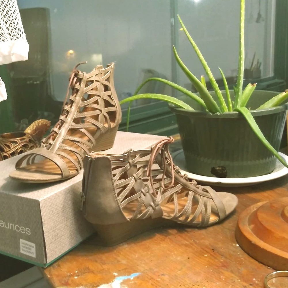 Taupe Elaine Laceup Sandals